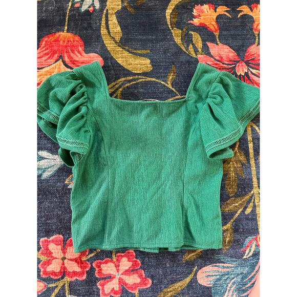 Anthropologie Dolan Flutter Sleeve Shirt Size Small - Picture 3 of 6